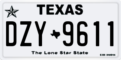 TX license plate DZY9611