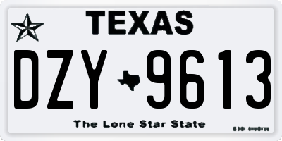 TX license plate DZY9613