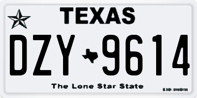 TX license plate DZY9614