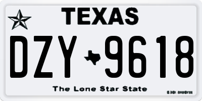 TX license plate DZY9618