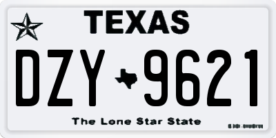 TX license plate DZY9621