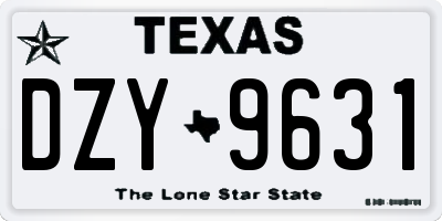 TX license plate DZY9631