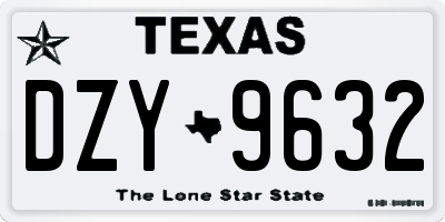 TX license plate DZY9632