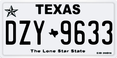 TX license plate DZY9633