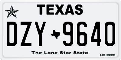 TX license plate DZY9640