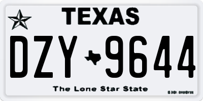 TX license plate DZY9644