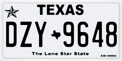 TX license plate DZY9648