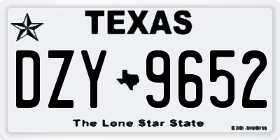 TX license plate DZY9652