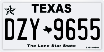 TX license plate DZY9655