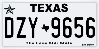 TX license plate DZY9656