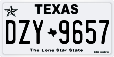 TX license plate DZY9657