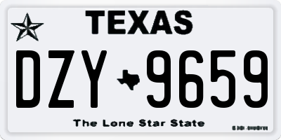 TX license plate DZY9659