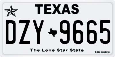 TX license plate DZY9665