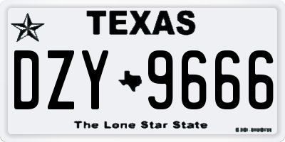 TX license plate DZY9666