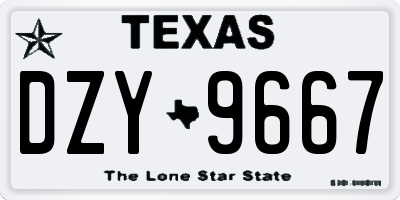 TX license plate DZY9667