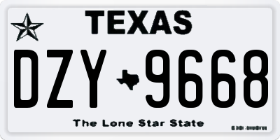 TX license plate DZY9668