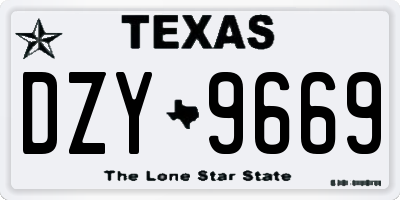 TX license plate DZY9669