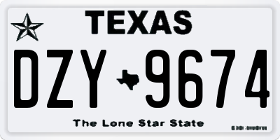 TX license plate DZY9674