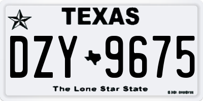 TX license plate DZY9675