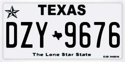 TX license plate DZY9676