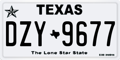 TX license plate DZY9677