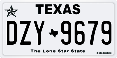 TX license plate DZY9679