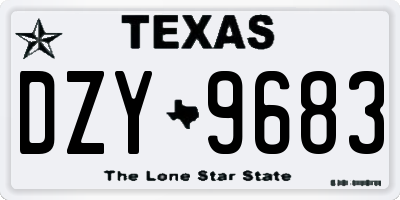 TX license plate DZY9683