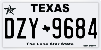 TX license plate DZY9684