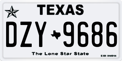 TX license plate DZY9686