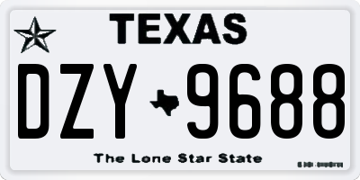 TX license plate DZY9688