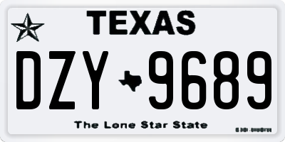 TX license plate DZY9689