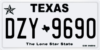 TX license plate DZY9690