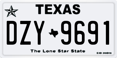 TX license plate DZY9691