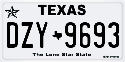 TX license plate DZY9693