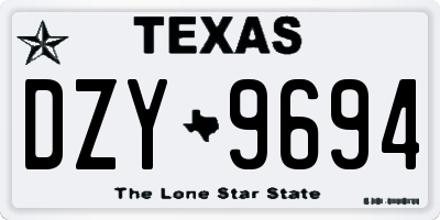 TX license plate DZY9694