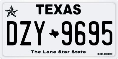 TX license plate DZY9695