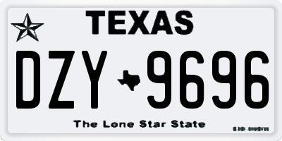 TX license plate DZY9696