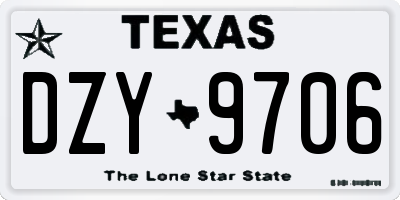 TX license plate DZY9706