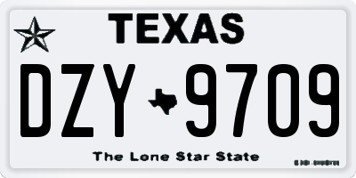 TX license plate DZY9709