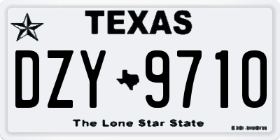 TX license plate DZY9710