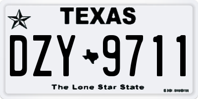 TX license plate DZY9711