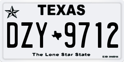 TX license plate DZY9712