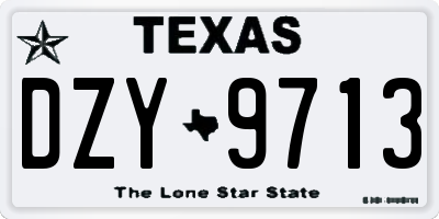 TX license plate DZY9713