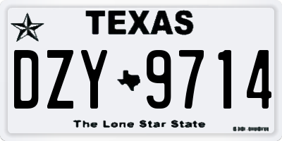 TX license plate DZY9714