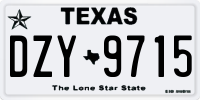 TX license plate DZY9715