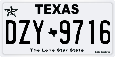 TX license plate DZY9716