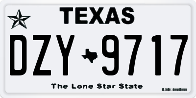 TX license plate DZY9717