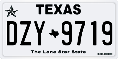 TX license plate DZY9719