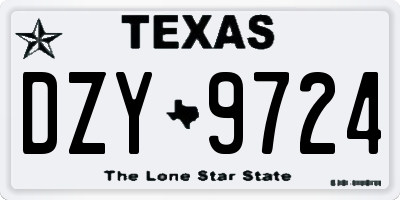 TX license plate DZY9724