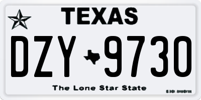 TX license plate DZY9730